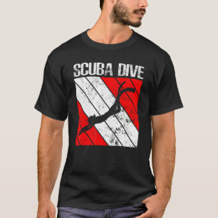 Camiseta Bandeira de mergulhador de mergulho no oceano vint