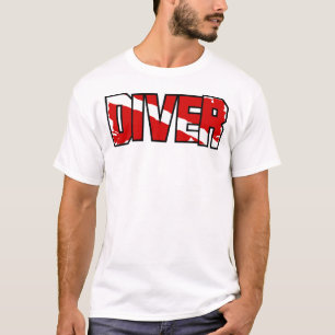 Camiseta Bandeira de mergulhador desbotada pelo tempo