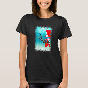 Camiseta Bandeira de Mergulhador Submerso em Mergulho