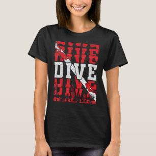 Camiseta Bandeira de mergulhador submerso mergulho Bandeira