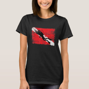 Camiseta Bandeira de Mergulho Americano de Mergulho Bandeir