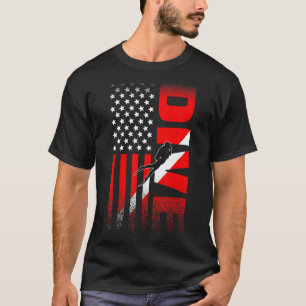 Camiseta Bandeira de mergulho incrível Scuba Diving Aquahol