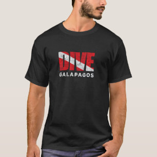 Camiseta Bandeira de Mergulho Retro Galapagos Mergulhador S