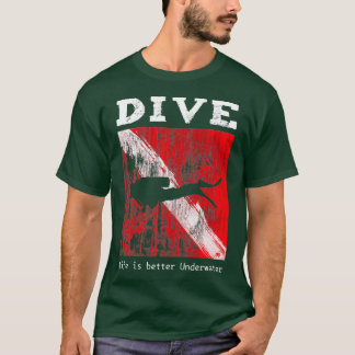 Camiseta Bandeira de mergulho Scuba A Vida na Bandeira é Me