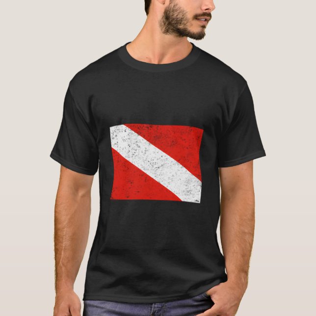 Camiseta Bandeira de Mergulho Scuba Diving (Frente)