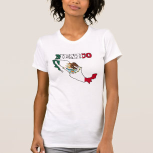 Camiseta Bandeira de México no mapa