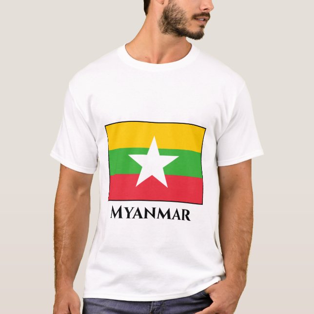 Camiseta Bandeira de Mianmar (Frente)