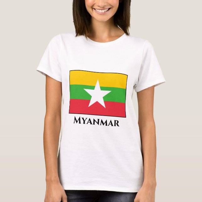 Camiseta Bandeira de Mianmar (Frente)