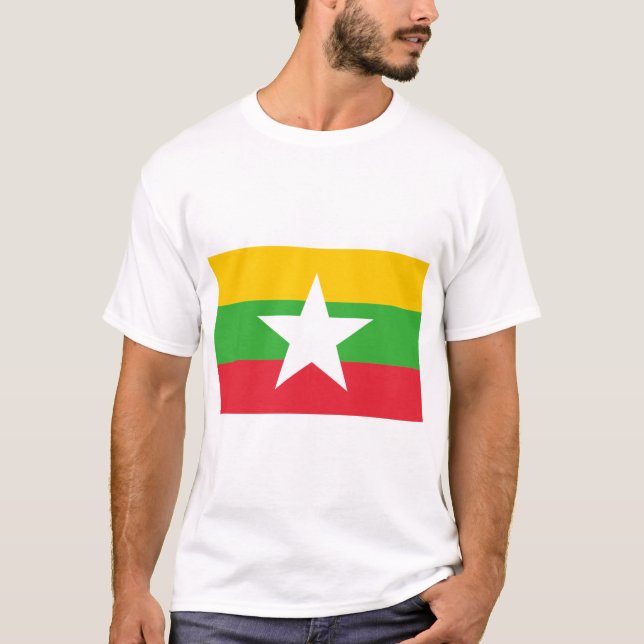Camiseta Bandeira de Mianmar (Frente)