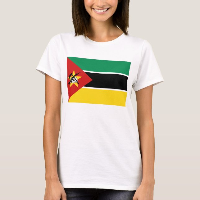 Camiseta Bandeira de Moçambique x Mapa T-Shirt (Frente)