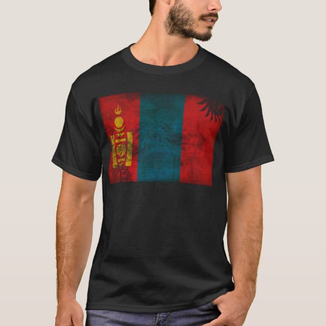 Camiseta Bandeira de Mongolia (Frente)