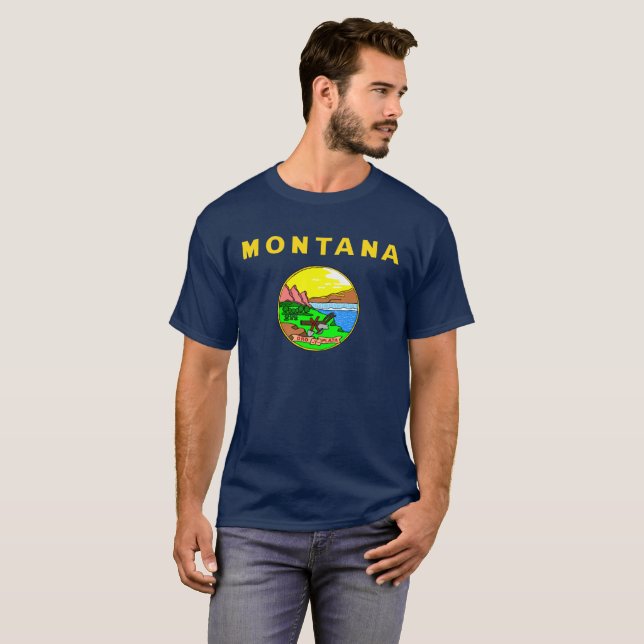 Camiseta bandeira de Montana (Frente Completa)