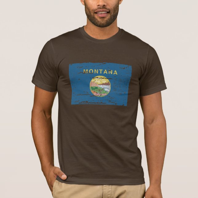 Camiseta Bandeira de MONTANA do vintage (Frente)