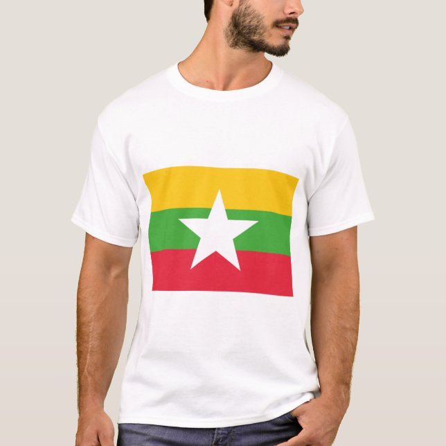 Camiseta Bandeira de Myanmar (Frente)