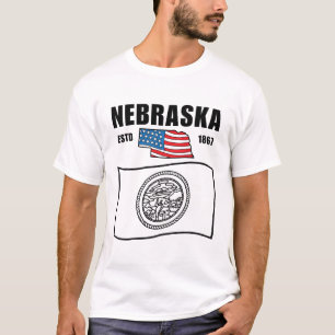 Camiseta bandeira de Nebraska EUA