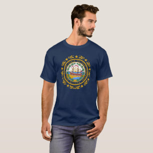 Camiseta Bandeira de New Hampshire