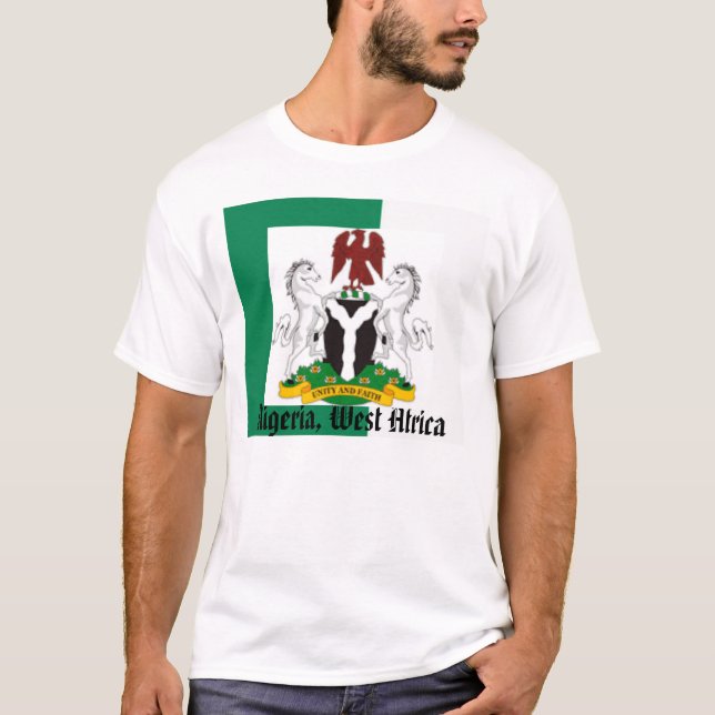 Camiseta Bandeira de Nigéria, Nigeriaarms21, Nigéria, (Frente)