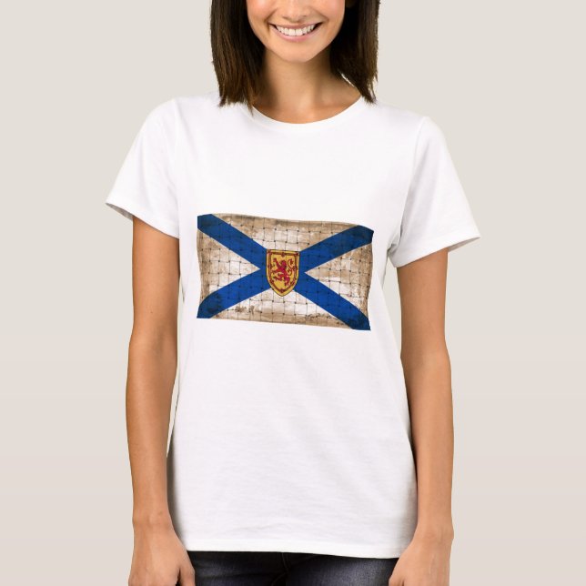 Camiseta Bandeira de Nova Scotia Distorcida (Frente)