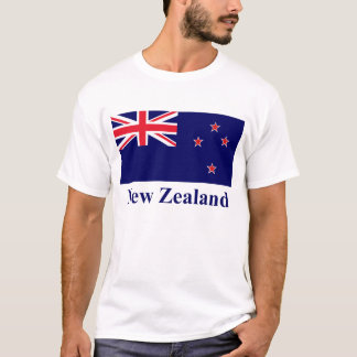 Camiseta Bandeira de Nova Zelândia com nome
