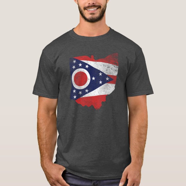 Camiseta Bandeira de Ohio vestida (Frente)