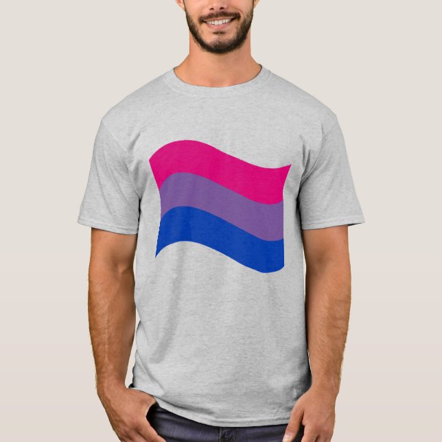 Camiseta Bandeira de Onda do Orgulho Bissexual (Frente)