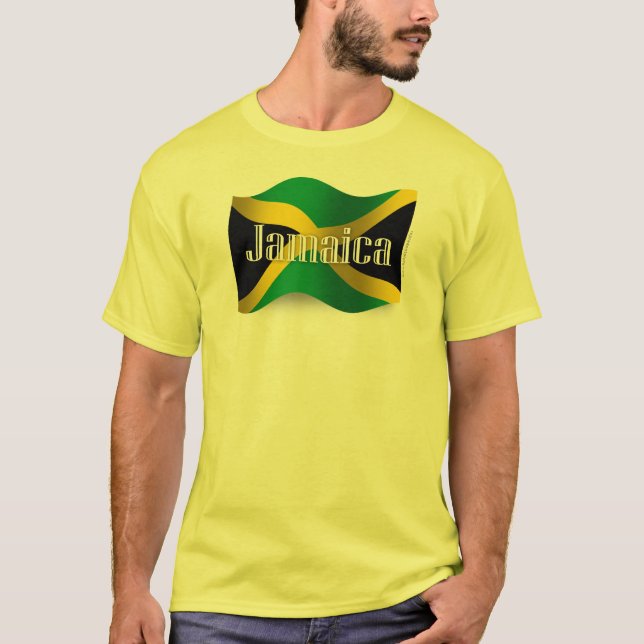 Camiseta Bandeira de ondulação de Jamaica (Frente)
