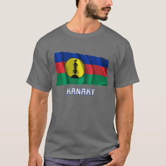 Camiseta Bandeira de ondulação de Kanaky com nome