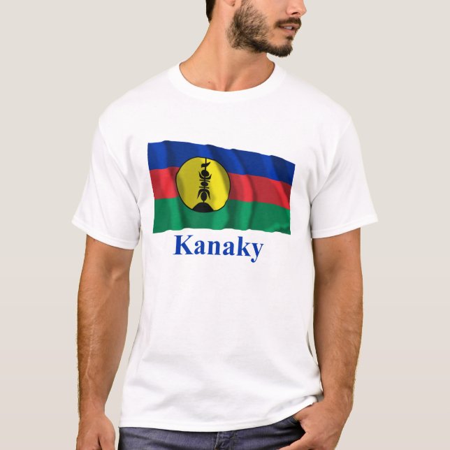Camiseta Bandeira de ondulação de Kanaky com nome (Frente)