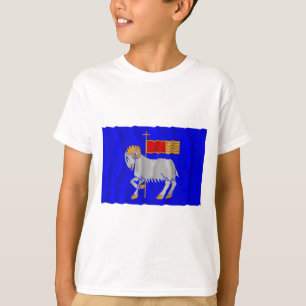 Camiseta Bandeira de ondulação do län de Gotlands