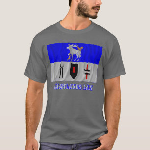 Camiseta Bandeira de ondulação do län de Jämtlands com 