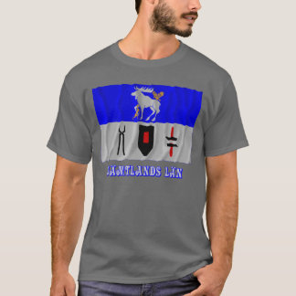 Camiseta Bandeira de ondulação do län de Jämtlands com nome
