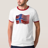 Bandeira de ondulação Norueguês-Americana