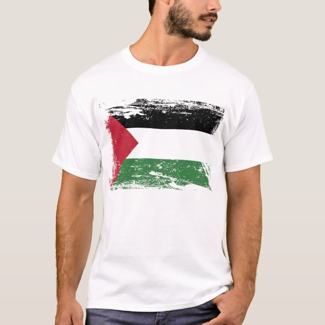 Camiseta Bandeira de Palestina do Grunge (Frente)