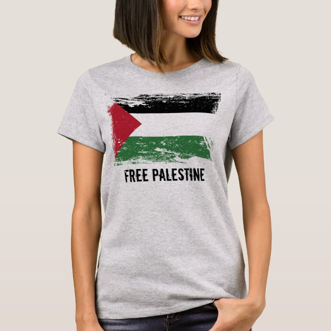 Camiseta Bandeira de Palestina do Grunge (Frente)
