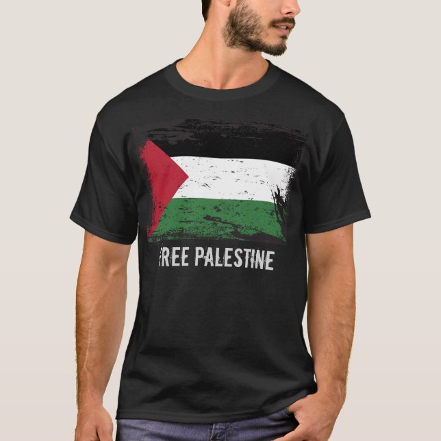 Camiseta Bandeira de Palestina do Grunge (Frente)