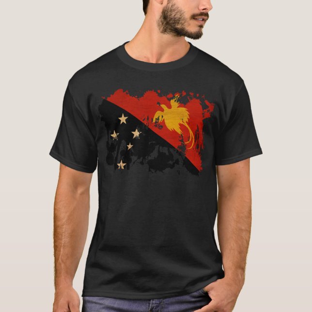 Camiseta Bandeira de Papuá-Nova Guiné (Frente)