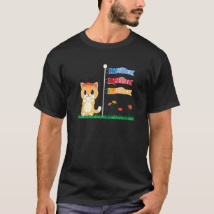 Camiseta Bandeira de Peixe Koi Gato Jardim Japonês de Carpa