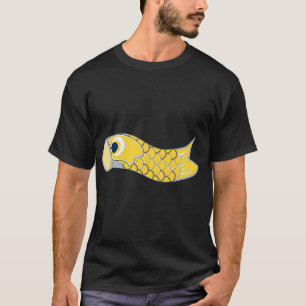 Camiseta Bandeira de Peixe Koinobori Amarela. Criança.