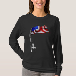 Camiseta Bandeira De Pesca Norte-Americana 4 De Julho