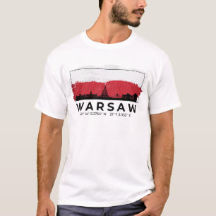Camiseta Bandeira de Pincel de Pincel de Polônia de Varsó