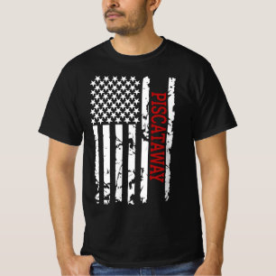 Camiseta Bandeira de Piscataway City Black and White USA