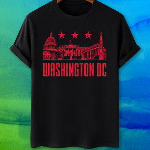 Camiseta bandeira de pontos de referência do Washington DC