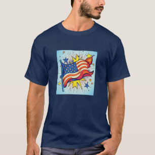 Camiseta Bandeira de Pop de arte americana