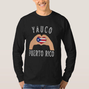 Camiseta Bandeira de Porto Rico Coração Cidade de Yauco