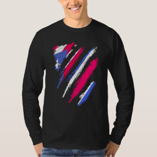 Camiseta Bandeira de Porto Rico Cultivado na Costa Rica Paí