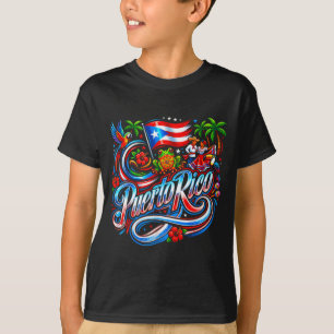 Camiseta bandeira de porto rico floral sapo boricua hispâni