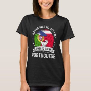 Camiseta Bandeira de Porto Rico Portugal Orgulho Humor Cres