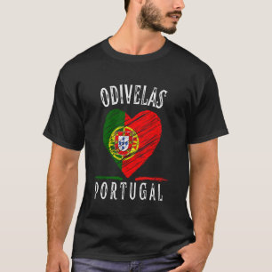 Camiseta Bandeira de Portugal Coração Cidade de Odivelas