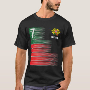 Camiseta Bandeira de Portugal Número 7 Fã de Futebol Homens