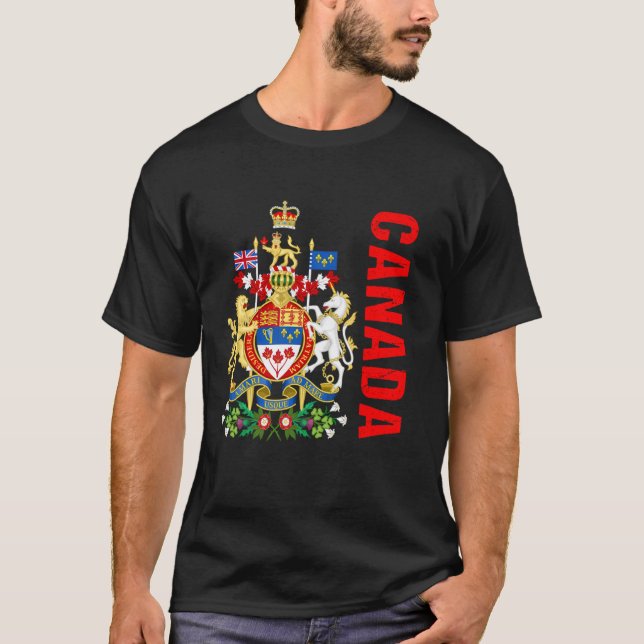 Camiseta Bandeira de Presente do Canadá Varsity Canadense T (Frente)